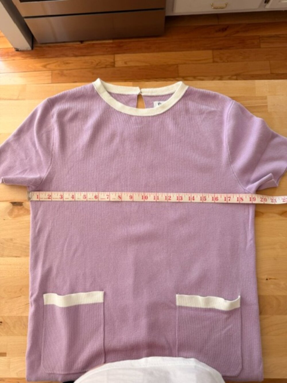 Wenrine Purple & White Shift Dress – Size Medium – Short Sleeve Workwear - Picture 7 of 8